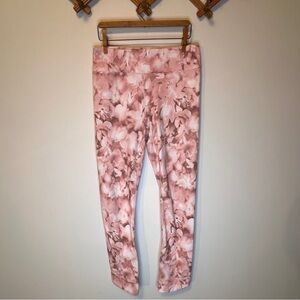 Harmony & Balance Unique Soft Floral Pink Yoga Leggings Medium